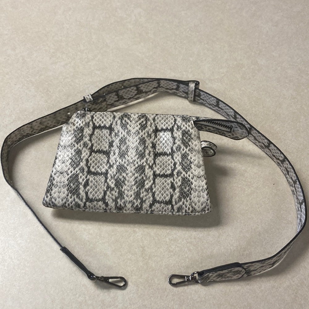 Snakeskin print purse.